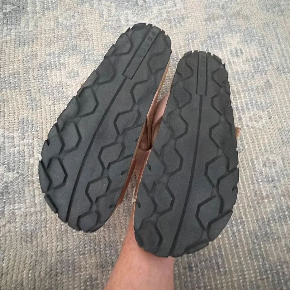 Prada Buckle Slides Rose Gold size 39.5
